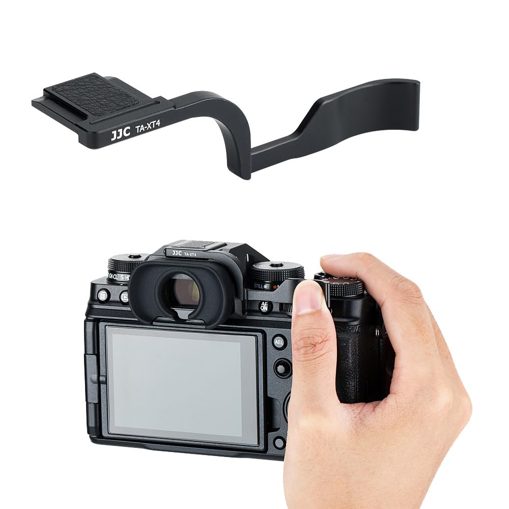 JJC Metal Hot Shoe Mount Thumbs Up Grip for Fujifilm X-T4 and X-T3 DSLR Camera Hand Grip, Thumbs Up Grips Better Balance & Grip Convenience