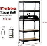 Yaheetech 5 Tier Garage Shelving Units Adjustable Metal Shelves 150x70x30cm view 3
