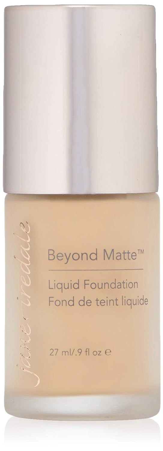 Jane Iredale Beyond Matte 3-in-1 Liquid Foundation, Long-wear, Buildable Coverage, Vegan, Clean, Cruelty Free, Semi Matte Finish