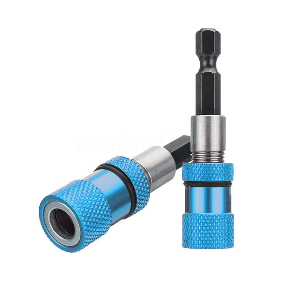 TOOLDO 2PCS Hex Shank Magnetic Screwdriver Bit Holder 1/4 Inch 60mm Quick Change Socket Driver bit Holder bar for Screws, Nuts, and Any Drill