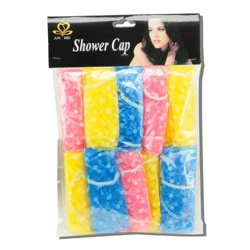 10-pack resuable disposable elastic shower caps - one-s…