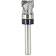 SICWOOD Solid Carbide Compression Flush Trim Router Bit 1/4 Shank, 2+2 Flute, 1/2" Diameter, 1/2" Cutting Length, Pattern and Mortising Trim Router Bit, Template Top Bearing Router Bit
