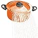 Bialetti Oval 5 Quart Pasta Pot with Strainer Lid, Orange