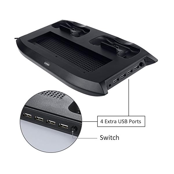 Lictin-Xbox-One-S-Vertical-Stand-Cooling-Fan-with-Dual-Charging-Station-for-2-Xbox-One-S-Controllers-8-Silicone-Thumb-for-Xbox-One-S-ControllerBlack Lictin Xbox One S Vertical Stand Cooling Fan with Dual Charging Station for 2 Xbox One S Controllers + 8 Silicone Thumb…