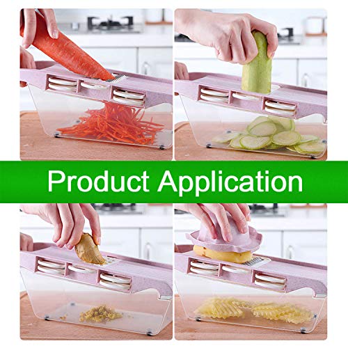 K Kwokker Vegetable Chopper Mandoline Slicer Dicer Cutter Grater Cutter Spiralizer with 6 Interchangeable Stainless Steel Blades - Heavy Duty Julienne Multifunctional Kitchen Food Choppers - Thumbnail 6