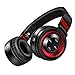 Sound Intone P6 Wireless Headphones with Microphone and Volume Control for Cellphones iPhone Laptop TV( Black Red)