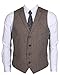 Ruth&Boaz 2Pockets 4Buttons Wool Herringbone Tweed Tailored Collar Suit Vest (M, Herringbone brown)