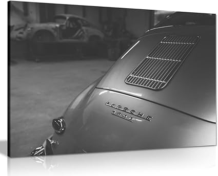 Amazon.de: Rückseite des Classic Porsche 356 Garage Leinwand Kunstdruck