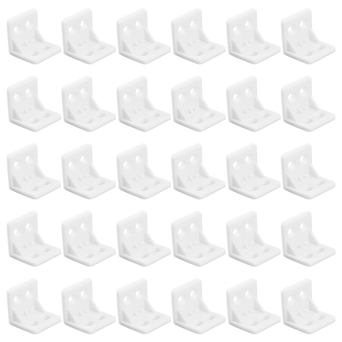 Vanyibro 30Pcs Plastic Furniture Corner Brace,L Shape Bracket for Secure Furniture Joints, 4-Hole Right Angle Board Holder, Shelf Support Corner Brace