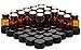 24, Amber, 2 ml (5/8 Dram) Glass Bottles, with Orifice Reducers and Black Caps