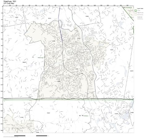 Amazon.com: ZIP Code Wall Map of Nashua, NH ZIP Code Map Not