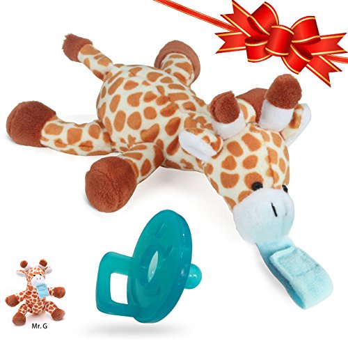 Baby Pacifier, Giraffe Pacifier Holder with Removable Plush Stuffed