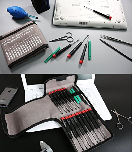Fixinus 20-Pieces Precision Magnetic Screwdriver Set, Triwing Y0.6, Torx T5 T6 T7 T8, Phillips Pentalobe & Flathead Nylon Spudger Repair Kit for iPhone 7 6S iPad Macbook Pro