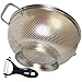 Stainless Steel Micro Perforated Colander With Handles 5-Quart, Best Metal Mesh Strainer For Pasta, Rice, Noodles, Orzo, Fresh Fruits And Vegetables With Ceramic Peeler