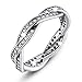 Bamoer Sterling Silver Eternity Twist Love Promise with Cubic Zirconia Stacking Jewelry Set Band Rings
