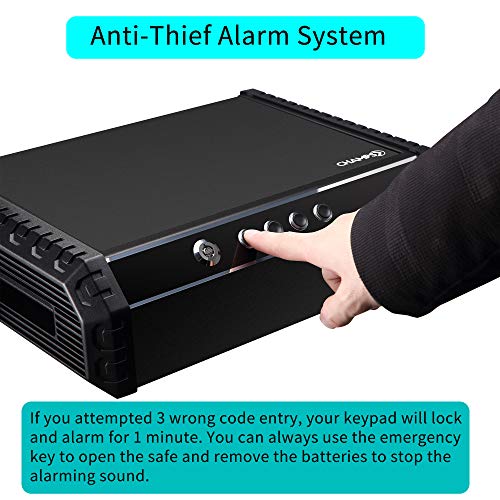 Champs Pistol Safe, Quick Access Gun Safe with 4 Digits Combination Code, Automatic Lid Open, Wall Mount Security - Thumbnail 5