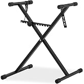 AODSK Single-X Keyboard Stand, 1-Second Adjust, Locking Straps, 61-88 Keys | Adjustable Width &amp; Height, Instant Set-Up, Non-Slip Pads, Sturdy Frame, Great for Stage, Home, Studio, Practice, Band, Gift