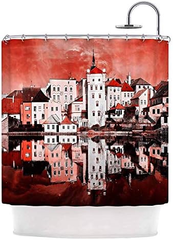 Flaun Suzanne Carter Sky at Night Red White Shower Curtain,