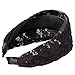 Women Lace Headband Retro Hair Band Wide Headwrap Hair Accessories - Black, 20cm*10cm