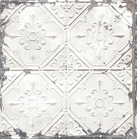 Fd22305 Reclaimed Tin Ceiling White Fine Decor Wallpaper By Fine
