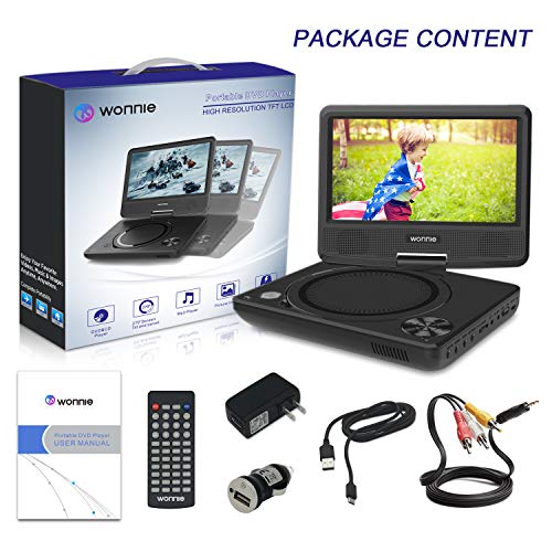 image for WONNIE 11 inch Kids Portable DVD Player for Car, with 9 inch Swivel Sc