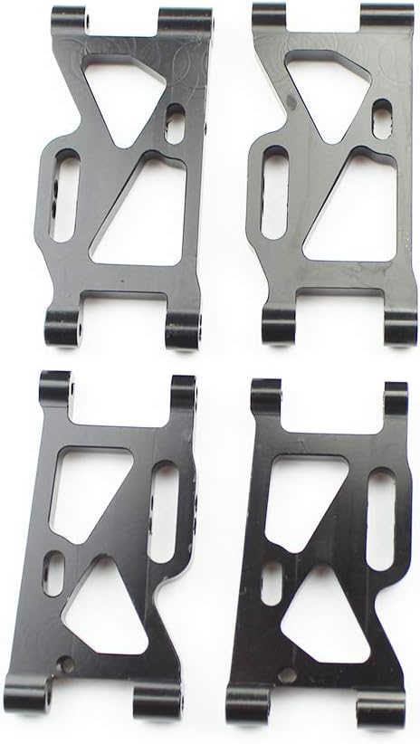 ROWEQPP 4Pcs/Set Metal Front + Rear Swing Arm for WLtoys 144001 1/14 4WD RC Car Upgrade Spare Parts Black