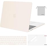 MOSISO Compatible with MacBook Pro 13 inch Case M2 2026 2025 2024 2023 2022-2016 A2338 M1 A2251 A2289 A2159 A1989 A1708 A1706, Plastic Hard Shell&Keyboard Cover&Screen Film&Storage Bag, Beige