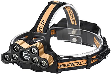 Zaidern Super Bright High Lumen Headlamp Flashlight 7X XM-L T6 LED Aluminum Rechargeable Headlamps Headlight Travel Head Torch Lamp Perfect for Hiking,Running,Cycling,Camping and Hunting
