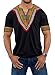 Huiyuzhi Men's African Print Dashiki T-Shirt Tops,Black,X-Large