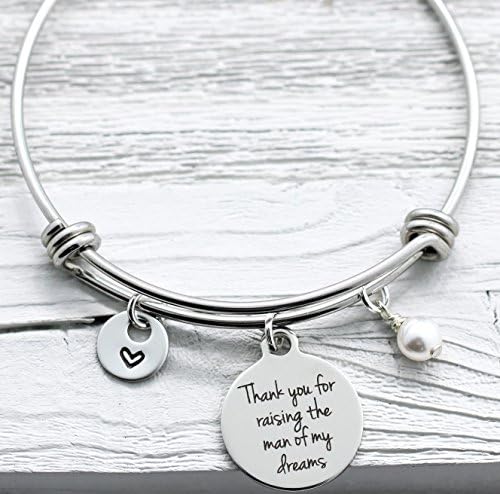Thank You for Raising the Man of My Dreams Bracelet - Personalized Mother-In-Law Gift - Jewelry for Mother In Law - Fast Shipping