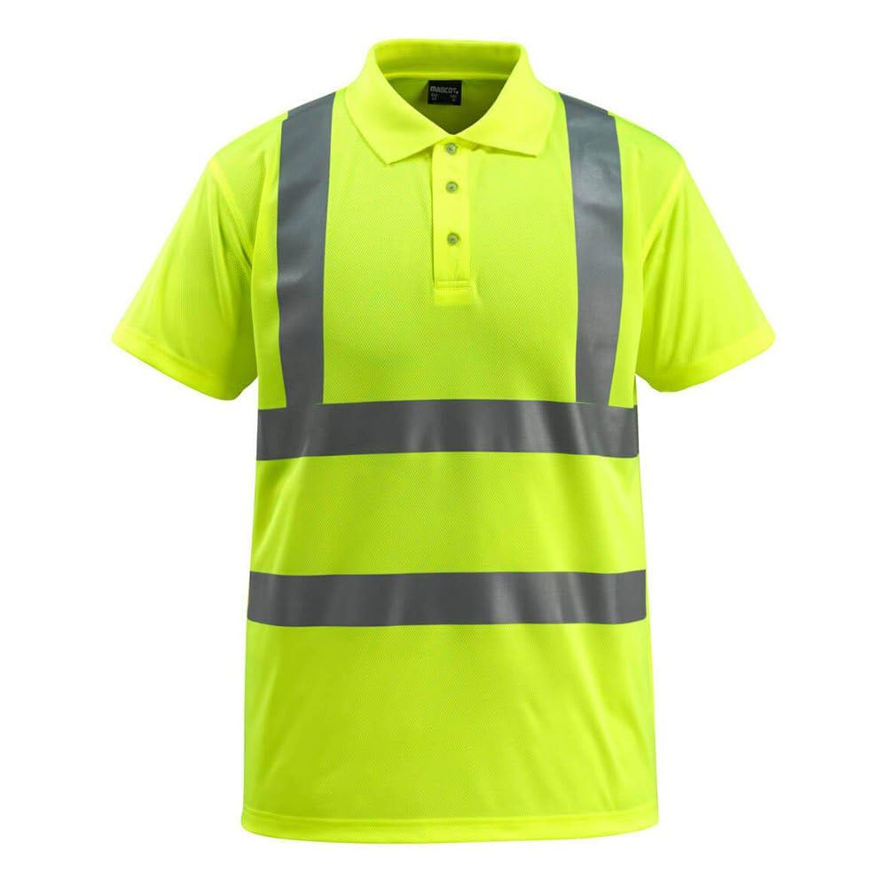 Mascot 50593-972-17 Bowen Safe Light Classic Fit Class 2 Polo Shirt, Size M, Hi-Vis Yellow