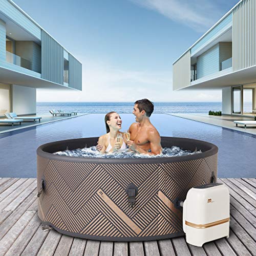 Miweba MSpa aufblasbarer Whirlpool Outdoor Mono F-MO061 | Rund ⌀ 173.0 cm - 6 Personen Spa Pool aufblasbar - Ozon & UV-C…