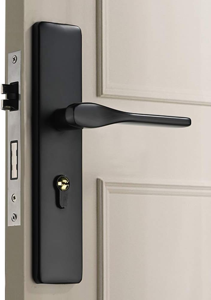 Amazon Com Door Handle With Lock Bedroom Silent Door Levers Square Deadbolt Modern And Simple Style Diy Replacement Door Handle Home Kitchen