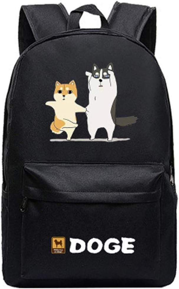 Canvas Printing Men Backpack Shiba Inu Travel Bag Husky Unisex Student Laptop School Shoulder Bag (3)