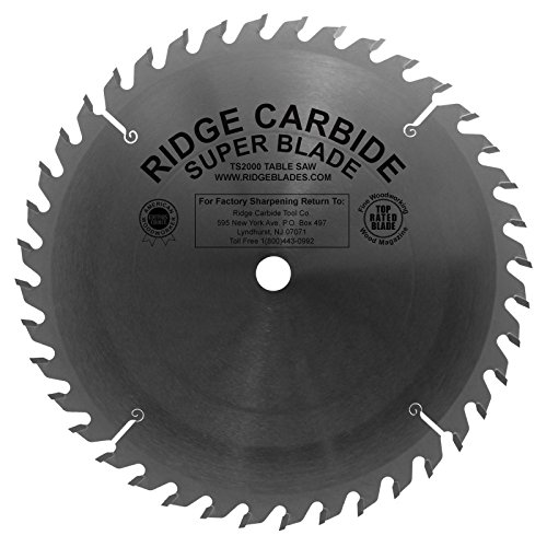 Ridge Carbide TS2000 Super Table Saw Blade 10" 40 Tooth ATB/R .125 Kerf