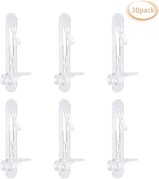 INCREWAY 30Pack Plastic Shelf Clips, SelfLocking Shelf Support Peg