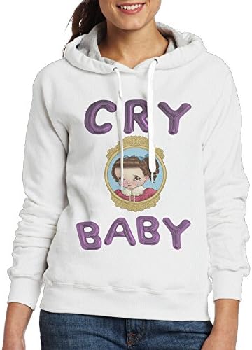 OKBEN Women's Melanie Crybaby Sweatshirt Hoodie White