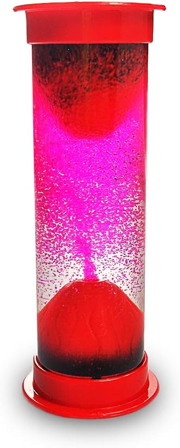 FKYTION Liquid Motion Bubbler Red Simulate Lava Volcano Eruption Liquid Bubbler ADHD Fidget Sensory Anxiety Autism Toys Children Activity Calm Relaxing Desk Toys for Kids Teenager Adults