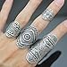 Q&Q Fashion Silver Plated Pack of 4 Vintage Tribal Indian Mayan Calendar Aztec Warrior Band Men Biker Ring
