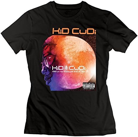 JudeB Womens Kid Cudi Man On The Moon Fashion Tshirt Black XL