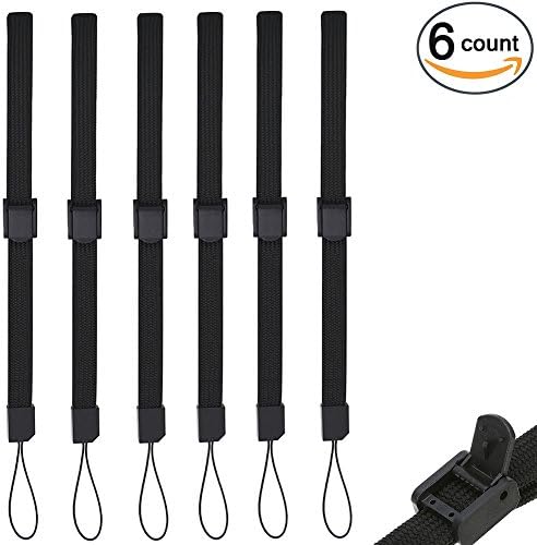 Hand Wrist Strap Lanyard, 6 Pieces Universal Wristlet Wristband with Adjustable Slider Lockfor Nintendo Wii Remote Controller Mobile Phone MP3 Digital Camera USB Flash Drive Black