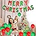 Christmas Balloon Sets with Gift Package: Merry Christmas Letter Aluminum Foil Balloons Xmas -16Inch +12-inch Latex Balloons(20pcs)+ Fishtail Flag+Santa Claus +Snowman+Accessories
