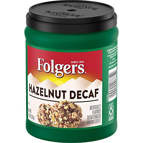 Folgers Hazelnut Decaf Flavored Decaffeinated Ground Coffee, 11.5