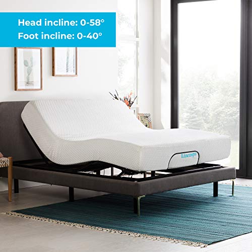 LINENSPA Adjustable Bed Base Motorized Head and Foot Incline Quick
