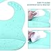 LIXINM 2PCS Premium Waterproof Silicone Bib Easily Wipes Clean, Comfortable Soft Baby Bibs Keep Stains Off. Adjustable Snaps Feeding Bibs For Infants, Easy Clean With Big Roll Up Pocket (Green/Blue)