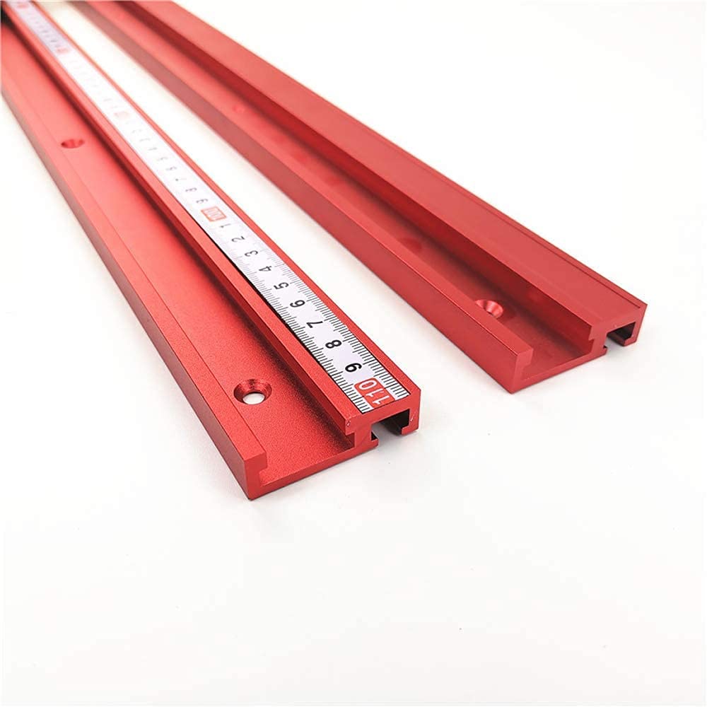 Namvo 2 pcs 300mm 45T Track Slide Slot Aluminum Woodworking for Workbench Router Table Miter Track Stop Standard Woodworking Tools