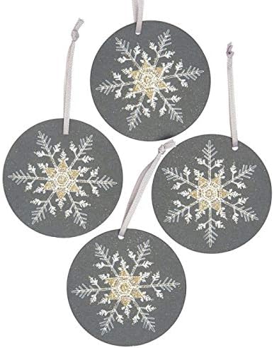 Five Dollar Shake, Luxury Christmas Gift Tags, 4 Tags Diameter 7.5cm -Snowflakes, WHG9