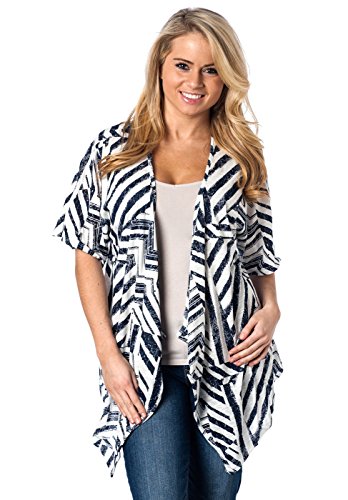 Womens Chevron Striped Flyaway Cardigan with handkerchief hem, Many Colors
