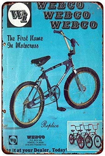 Tin Sign 8x12 inches 1979 Webco BMX Racing Rare Ad Vintagees