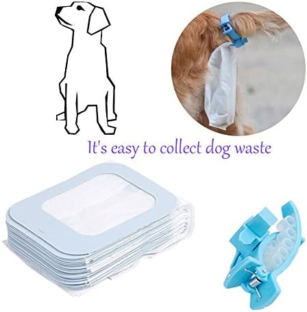 Luoweikadeng A Hands-Free Dog Poo Collector 20 Piqapoo Bags Pet Dog Waste Bag Holder Dog Tail Poo Pack Clip Pooper Poop Bags